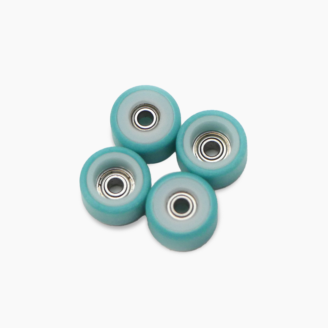 Dual Durometer Wheels - White/Turquoise